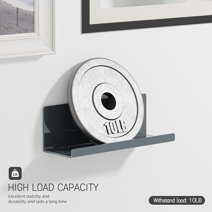 Adhesive Floating Shelves for Wall No Drilling, 12 Inch Acrylic Self Adhesive Shelves, Stick on Shelves, Dorm Wall Shelf, for Bathroom, Kitchen, Bedroom, Office, Gaming Room, Gray