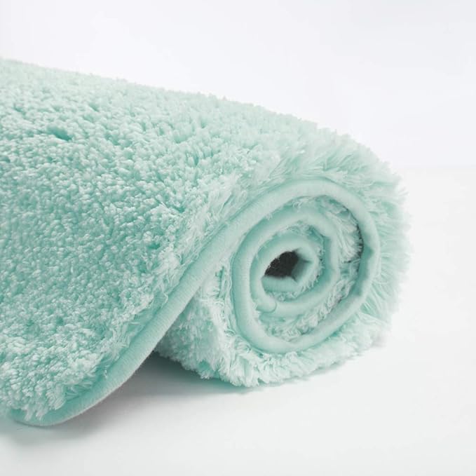 Suchtale Large Bathroom Rug Extra Soft and Absorbent Shaggy Bathroom Mat (24 x 60, Aqua) Machine Washable Microfiber Bath Mat for Bathroom, Non Slip Bath Mat, Luxury Bathroom Floor Mats Rubber Back