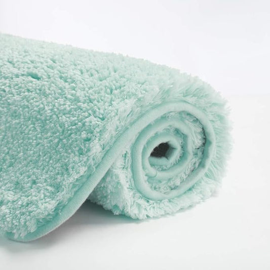 Suchtale Non Slip Bath Mat (20 x 32, Aqua) - Soft Microfiber Shaggy, Thick Plush, Machine Washable