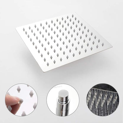 POP SANITARYWARE Single Function Shower Trim Kit with Rough-in Valve, Bathroom Rain Shower Set Bath Rainfall Shower Faucet System with Square Stainless Steel Metal Showerhead, Polished Chrome