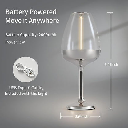 Romantic Cordless Table Lamp Adjustable - Table Lights 3 Modes (Light, Dark, Breathing), Touch Lamp, Battery Operated-IP65 Waterproof for Outdoor Patio/Restaurants/Home/Dinner