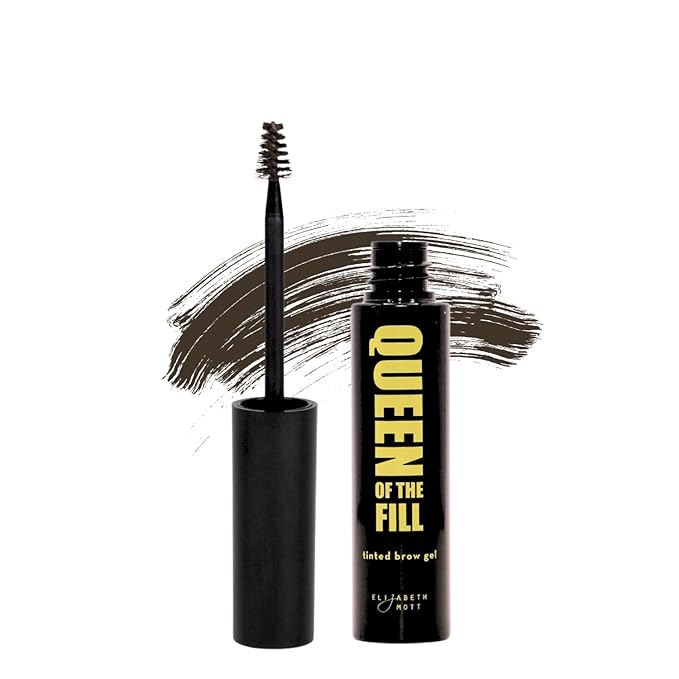 Elizabeth Mott Eyebrow Gel Makeup ?€? Queen of the Fill Brow Tint & Volumizing Filler & Setter ?€? Water-Resistant, Long-Lasting ?€? Covers Grays, Defines & Shapes ?€? Cruelty-Free ?€? Dark Medium Brown, 4g