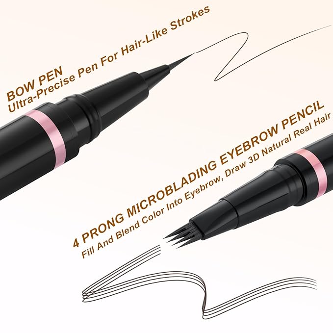 2-in-1 Waterproof Eyebrow Pen with Dual-ended Pencil & Brush - Natural Looking Brows (Espresso)