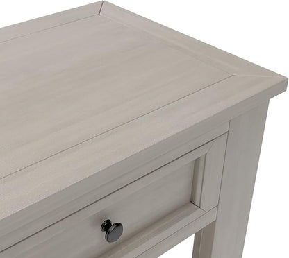 Solid Wood Console Table,Long Sofa Table Entryway Table with 4 Drawers and Bottom Shelf for Hallway Living Room Couch Table,Fully Assembled (63" Gray Wash)