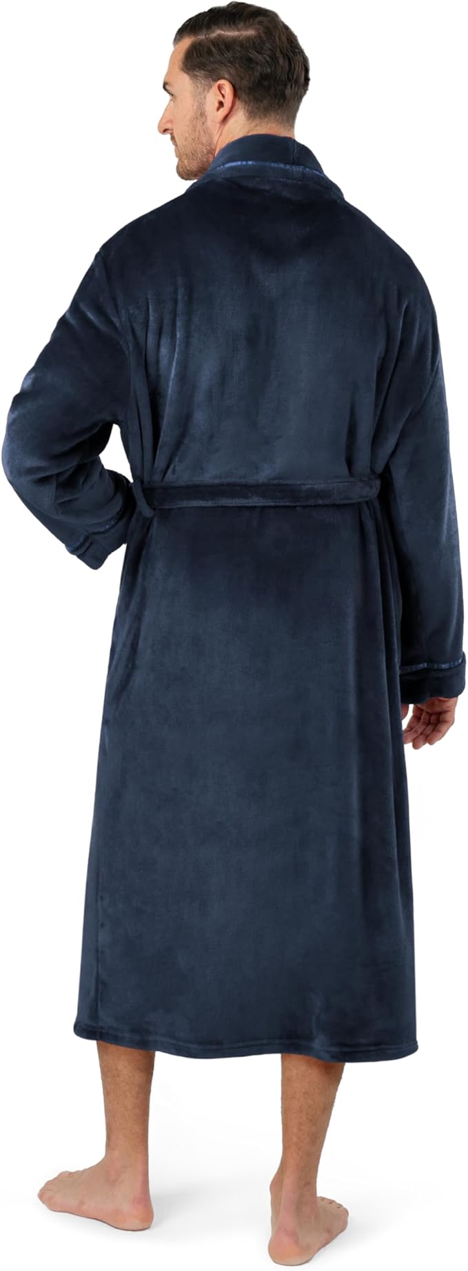 PAVILIA Mens Soft Robe | Warm Fleece Robes for Men, Soft Spa Bathrobe with Shawl Collar and Pockets