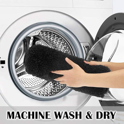 Suchtale Bathroom Contour Rug Non Slip Bath Mat Water Absorbent Soft Microfiber Shaggy Bathroom Mat Machine Washable Bath Rug for Bathroom Thick Plush U Shape Toilet Rug (20 x 24, Black)