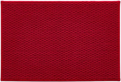 Bathroom Rugs Non Slip Washable, Super Absorbent Thin Bath Mat Small Quick Dry Low Pile Bathroom Rug, Red 20"x30"