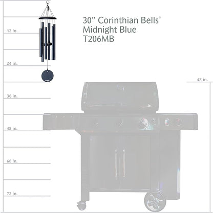 Corinthian Bells by Wind River – 30 inch Midnight Blue Wind Chime for Patio, Backyard, Garden, and Outdoor Decor (Aluminum Chime) Made in The USA