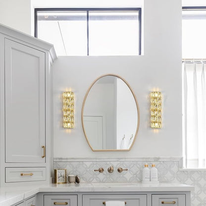 6 Layer Gold Crystal Wall Sconce, Modern Wall Lamp Light Fixture for Bathroom Vanity, Stairway, Kitchen, Living Room, Bedroom, Hallway