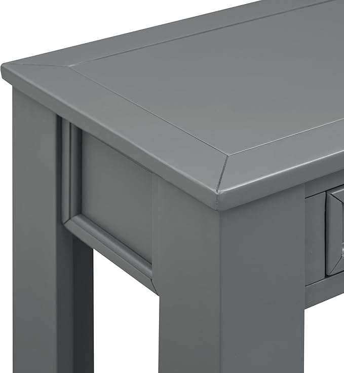 Solid Wood Console Table 63 in Long Sofa Table Entryway Table with 4 Drawers and Bottom Shelf for Hallway Living Room Couch Table,Fully Assembled,63" Tan