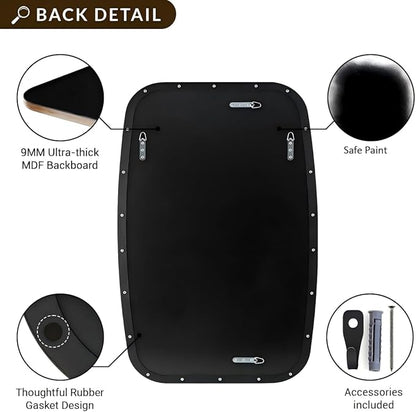 ANDY STAR Brushed Bronze Mirror, 28x36 Inch Stainless Steel Metal Frame Oblong Bathroom Mirror for Vanity, 1’’ Deep Wall Mounted Vertically/Horizontal