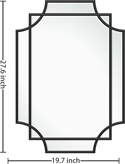 Bathroom Mirror for Wall Black Farmhouse Wall Vanity Mirror for Over Sink Wood Framed Beveled Mirrors Deco（20 * 28IN/Black）
