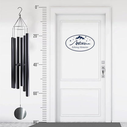 ASTARIN 78 Inch Wind Chimes for Outside with 6 Tubes Tuned Relaxing Melody, Extra Large Wind Chimes Outdoor Deep Tone for Patio, Backyard, Garden, and Outdoor Decor,Black