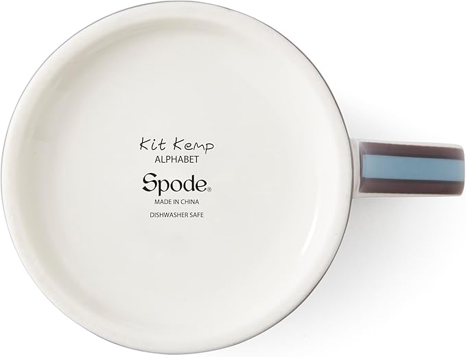 Spode Kit Kemp 12oz Mug, F Initial - Fine China Coffee Cup with Floral Alphabet Design, Custom Letter Mug for Unique Gift Giving - Personalized Kitchen Drinkware, Dishwasher Safe & Stylish