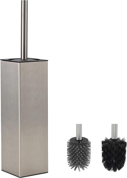 BVL Toilet Brush and Holder Set Brushed Nickel Toilet Bowl Cleaner Brush Freestanding for Bathroom