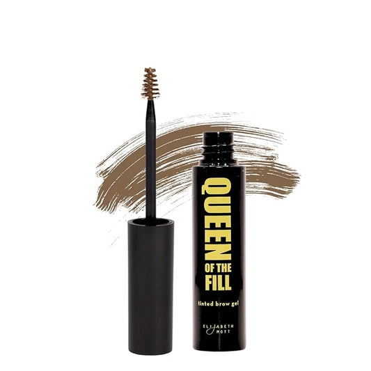 Elizabeth Mott Queen of the Fill Eyebrow Gel ?€? Tinted Brow Filler, Volumizer & Setter ?€? Defines, Shapes & Covers Gray Hairs ?€? Water-Resistant, Long-Lasting ?€? Cruelty-Free ?€? Light Medium Brown 4g