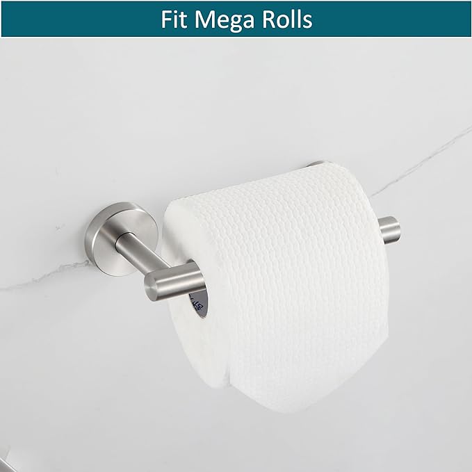 BVL Toilet Paper Holder Brushed Nickel Wall Mount Stainless Steel 304 Large Mega Roll