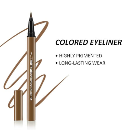 Boobeen 2pcs Liquid Eyeliner Pen, Matte Eye Liner with Precision Tip, Long Lasting Eyeliner Pencil for Bold Eye Makeup, Glides on Smoothly