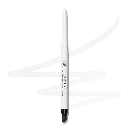 REVLON ColorStay Pencil Waterproof Eyeliner, Smudge-Proof, Eye Makeup with Built-In Sharpener, 215 White, 0.01 oz