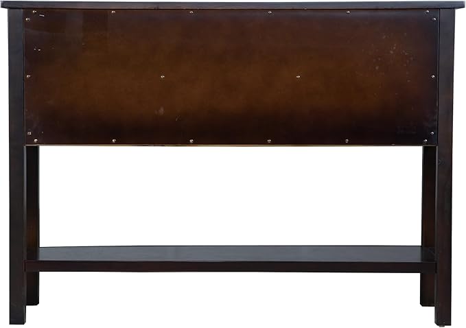 Solid Wood Farmhouse Console Table,Sofa Table with Storage Drawers and Shelves,Entryway Table for Entry Hallway Foyer Sofa Side Table,Fully Assembled(48" Espresso)