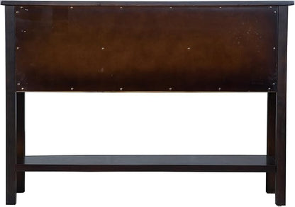 Solid Wood Farmhouse Console Table,Sofa Table with Storage Drawers and Shelves,Entryway Table for Entry Hallway Foyer Sofa Side Table,Fully Assembled(48" Espresso)