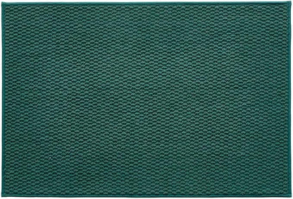 Bathroom Rugs Non Slip Washable, Super Absorbent Thin Bath Mat Quick Dry Low Pile Bathroom Rug, Dark Green 24"x36"