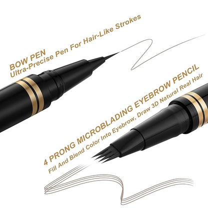 Eyebrow Pen,2-in-1 Waterproof Eyebrow Pencil with 4 Tip Microblading Brow Pen and Ultra-Precise Brow Pencil,with Dual-ended Eyebrow Brush,Eyebrow Makeup for Natural Looking - Ash Blonde