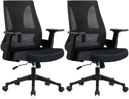 CLATINA Big and Tall Office Chair 500lbs, Heavy Duty Ergonomic Mesh Desk Chair with Lumbar Support and Armrests, Wide Seat Computer Task Chair for Home Office Study Conference Room, Black, 2pk