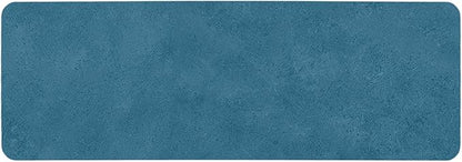 Bathroom Mat Quick Dry, Bathroom Rugs Non Slip Washable Thin Absorbent Bath Mat Fits Under Door Bathroom Floor Mat Perfect for Bath, Shower, or Sink 24"x70" Denim Blue
