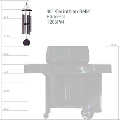 Corinthian Bells by Wind River - 30 inch Plum Wind Chime for Patio, Backyard, Garden, and Outdoor Decor (Aluminum Chime) Made in The USA