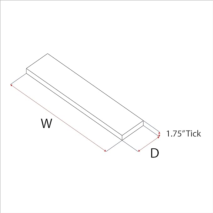 URBANDI, Rustic Floating Shelves, Set of 2, Hidden Bracket, Solid Wood, Heavy Duty, Wall Mounted Shelves, (Grey, 36Wx6D)