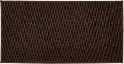 Bathroom Rugs Non Slip Washable, Super Absorbent Thin Bath Mat Quick Dry Low Pile Bathroom Rug, Brown 24"x47"