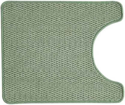 U-Shaped Toilet Rug, Thin Washable Non-Slip Absorbent Quick Dry Low Pile Mat, Sage Green 20"x24"