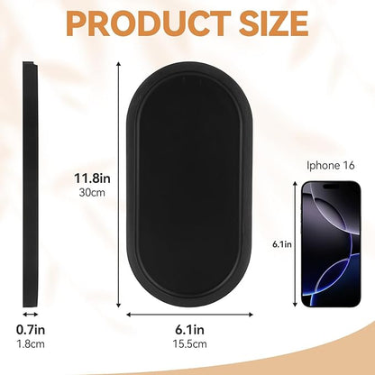 Bamboo Vanity Tray 11.4x6.1 inches, Decorative Vanity Tray for Bathroom Countertop Toilet Tank Farmhouse, Black