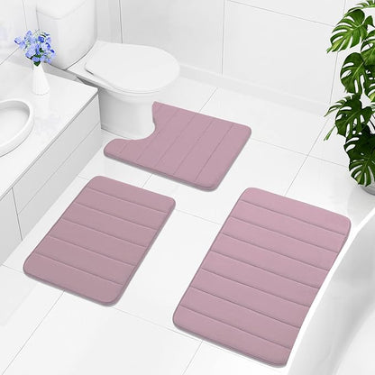Buganda Memory Foam Bath Mat, 30" x 20", Ultra Soft and Non-Slip Bathroom Rugs, Water Absorbent and Machine Washable Bath Rug for Bathroom, Shower, and Tub, Mauve