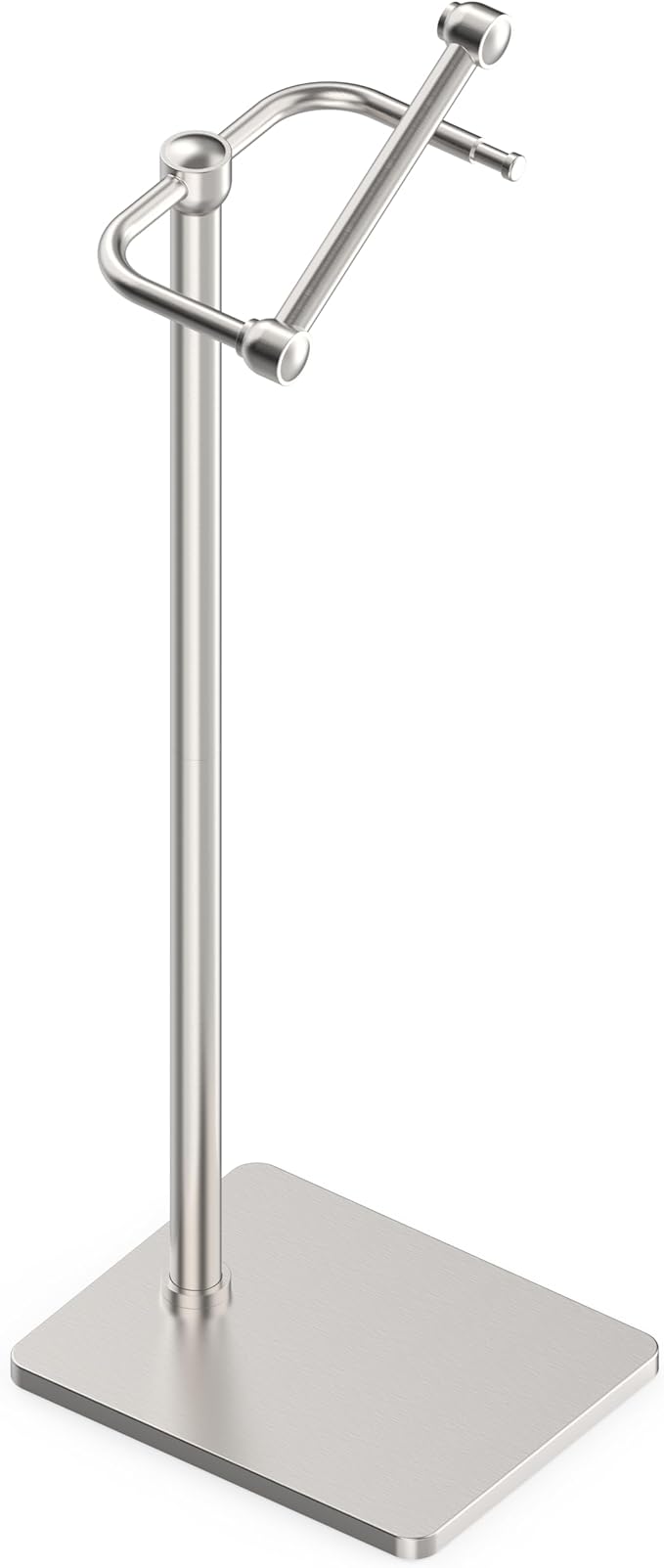 RUACQ Toilet Paper Holder Stand, Bathroom Toilet Paper Roll Holder Free Standing, Toilet Tissue Holder Stand with Post Pivoting Design, Stable Weighted Base, SUS304 Stainless Steel (Brushed Nickel)