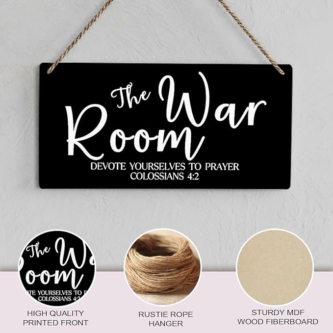Black Decor Rustic War Room Decor Christian Bible Verse Wood Decoration Sign Regalos Cristianos Para Mujer Scripture Printed Wood Sign Wall Art Religious Gifts Faith Based Gifts
