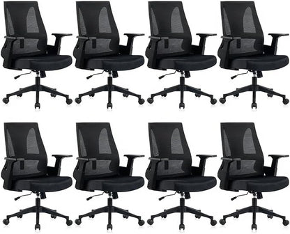 CLATINA Big and Tall Office Chair 500lbs, Heavy Duty Ergonomic Mesh Desk Chair with Lumbar Support and Armrests, Wide Seat Computer Task Chair for Home Office Study Conference Room, Black, 8pk