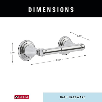 Delta Windemere (1-Pack) Toilet Paper Holder Polished Chrome Tissue Roll Holder for Bathroom Organization and Storage Spring Loaded Toilet Tissue Holder Wall Bathroom Accessories 70050