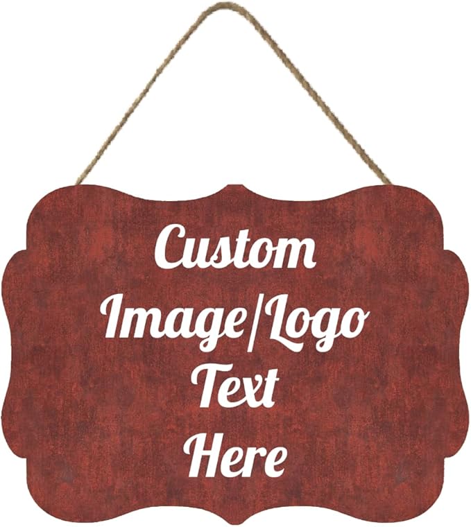 Personalized Wooden Welcome Sign Front Door Decor - Customized Text/Images - Farmhouse Style - 11.2 * 8 Inch