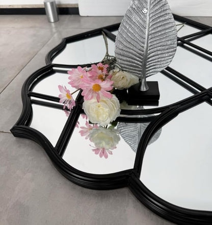 Window Mirror Pane, Black Metal Frame, Cathedral Arched Wall Mirrors Decorative Over Fireplace Mantel, Farmhouse Decorations for Dining Living Room Hallway Entryway