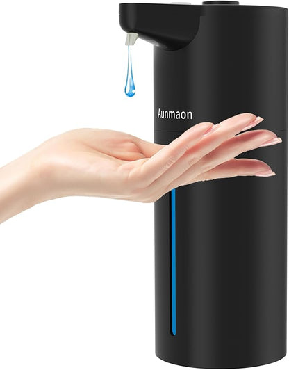 Automatic Soap Dispenser Touchless, Hands-Free, Multi Adjustable Volume, Long Battery Life, Compatible with Thick & Thin Dish/Hand Soap for Bathroom and Kitchen, Easy for Toddlers, Black
