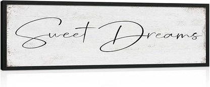 Sweet Dreams Sign Bedroom Decor: Sweet Dreams Wall Decor Above Bed Large Farmhouse Guest Room Hanging Plaque Framed Wall Art for Over Bed 12" x 40"