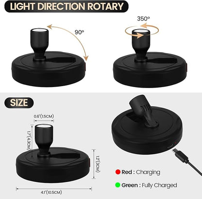 Cordless Spotlight Battery Powered, Indoor Plant Spot Light, Rechargeable Picture Lights with Remote, LED Accent Lighting, Dimmable Display Uplight for Tree Dartboard Decor Painting Art Photo
