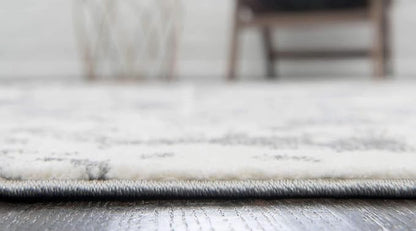 Unique Loom Rosso Collection Vintage, Geometric, Bohemian, Traditional, Distressed, Southwestern Area Rug, 2' 0" x 6' 0", Light Gray/Ivory