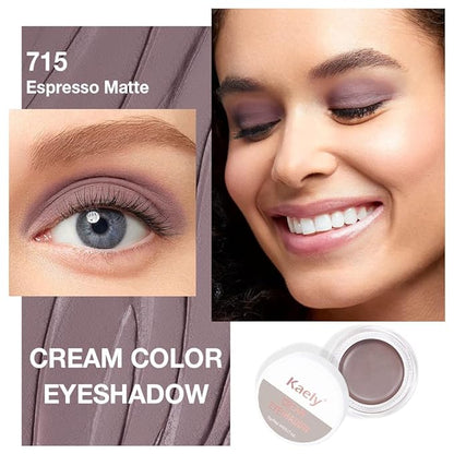 Single Cream Espresso Coffee Brown Matte Eyeshadow Palette Makeup, Natural Single Mini Instant Holographic Eyeshadow For Older Women, Sombras Crema Para Ojos, Talc, Paraben&Cruelty Free, 715