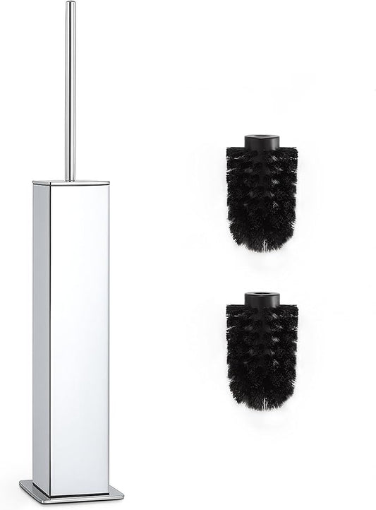 Chrome Toilet Brush and Holder,Toilet Bowl Brush with Extra Long Handle