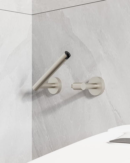 Ruacq Toilet Paper Holder Brushed Grey Double Post Pivoting Round Tissue Holders Roll Holder Hangers Toilet Paper Holders SUS 304 Stainless Steel Modern Wall Mounted