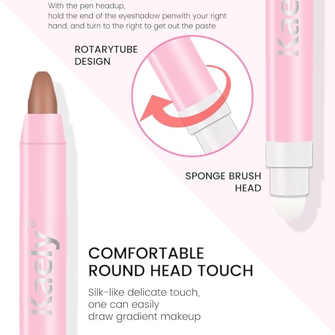 evpct 1Pcs Stone Matte Cream Eye Shadow Brightener Sticks for Eyes Waterproof Pigmented, Double Ended Cream Eyeshadow Stick Pencil Pen with Applicator, Eye Shadow Palette Highlighter Makeup 22