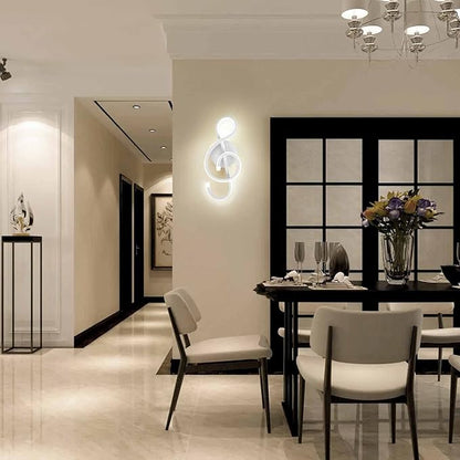 XEYOU 22W Modern Wall Sconce Lighting Indoor LED Creative Wall Light Fixture Music Symbol Art Decoration Wall Lamp for Living Room Bedroom Stair Corridor, White 4500K